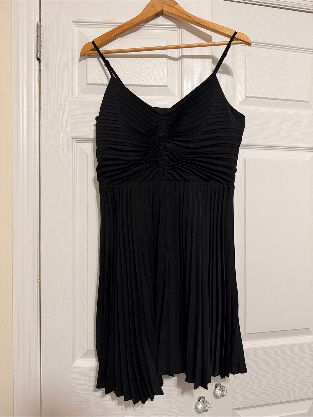Express Black Pleated Mini Dress